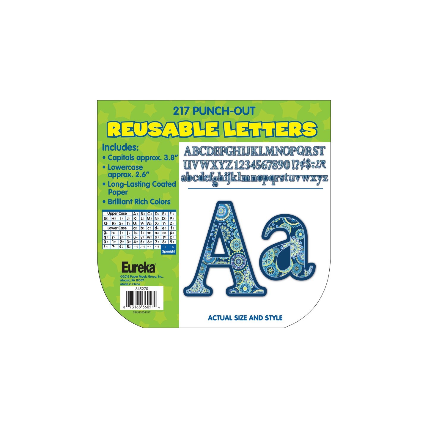 Eureka® Blue Harmony Circle Letters Deco Letters, 217 Characters