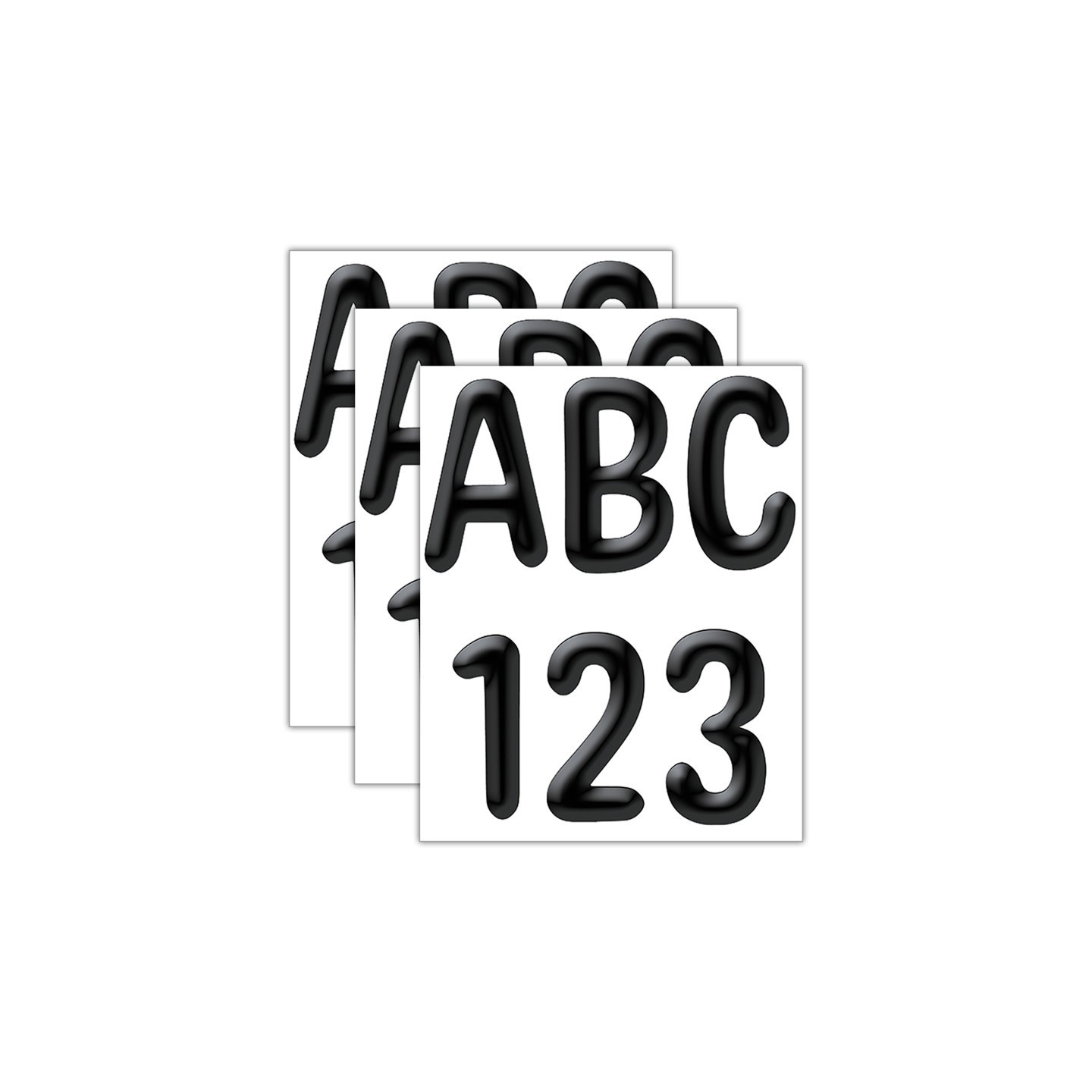 Eureka® Color My World - Solid Black 4" Deco Letters, 180 Per Pack, 3 Packs