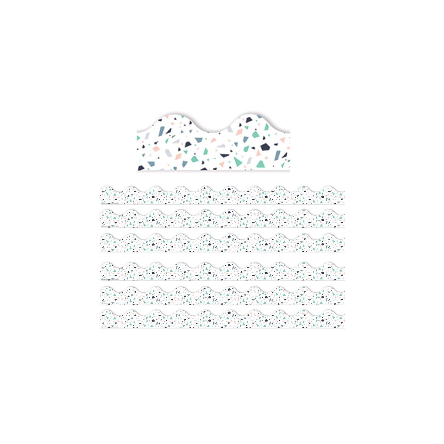 Eureka® Simply Sassy White Terrazzo Deco Trim®, 37 Feet Per Pack, 6 Packs