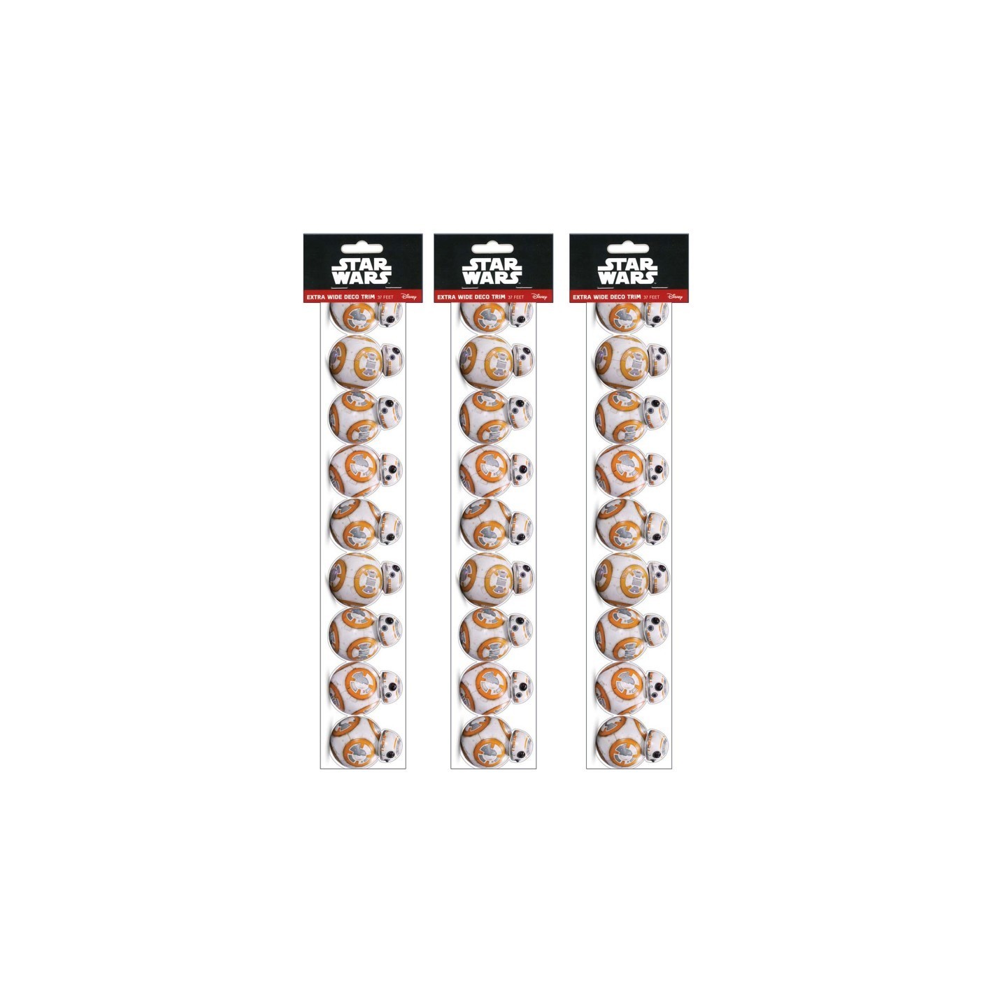 Eureka® Star Wars™ BB-8 Extra Wide Die-Cut Deco Trim®, 37 Feet Per Pack, 3 Packs