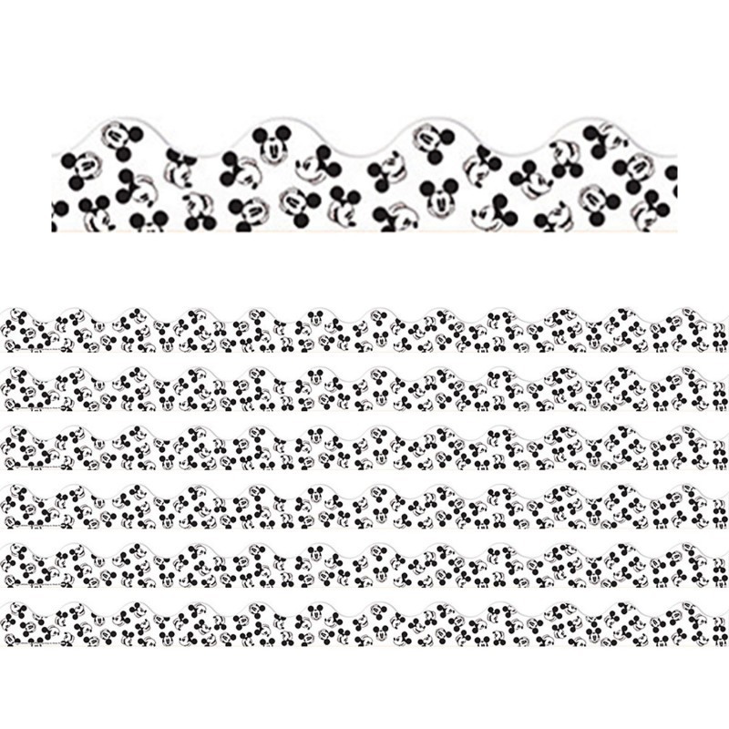 Eureka® Mickey Mouse® Throwback Tossed Mickeys Deco Trim®, 37 Feet Per Pack, 6 Packs