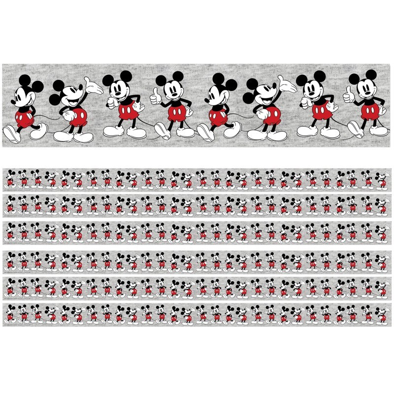 Eureka® Mickey Mouse® Throwback Mickey Poses Deco Trim®, 37 Feet Per Pack, 6 Packs