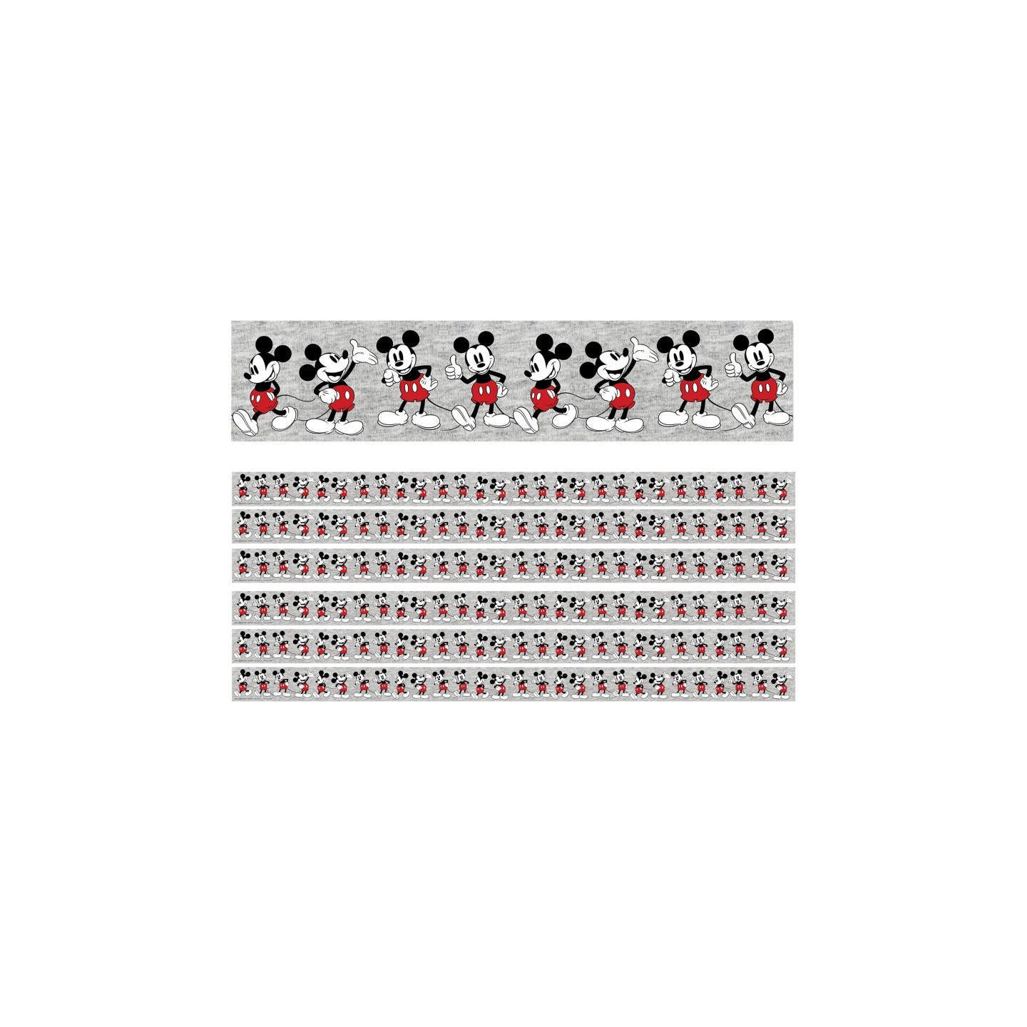 Eureka® Mickey Mouse® Throwback Mickey Poses Deco Trim®, 37 Feet Per Pack, 6 Packs