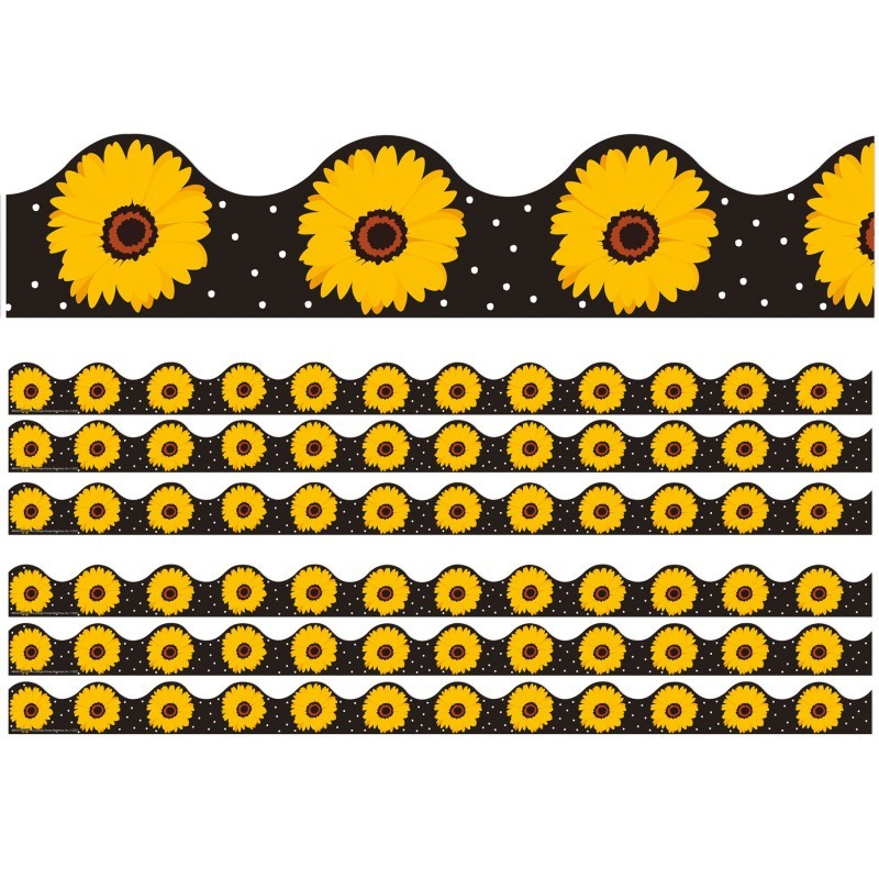 Eureka® The Hive Black Floral Deco Trim®, 37 Feet Per Pack, 6 Packs