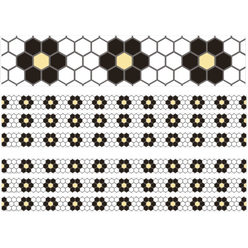 Eureka® The Hive Floral Mosaic Deco Trim®, 37 Feet Per Pack, 6 Packs