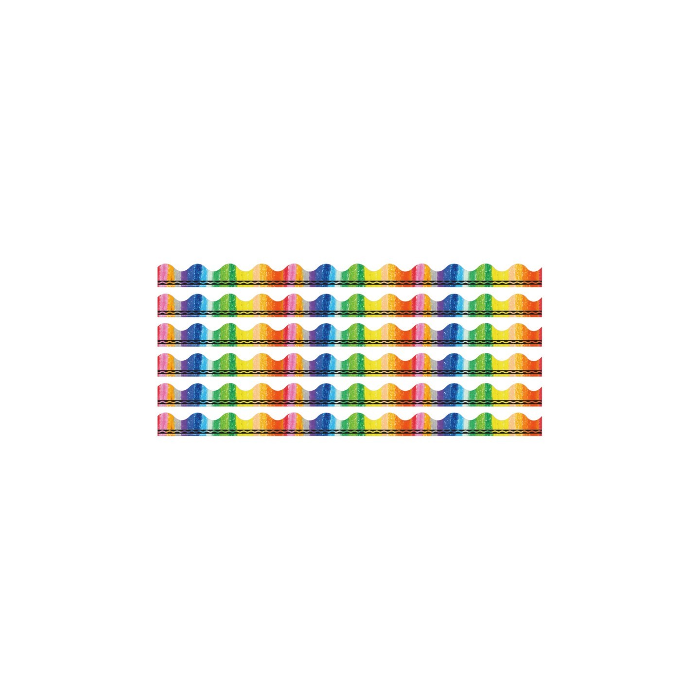 Eureka® Crayola® Rainbow Deco Trim®, 37 Feet Per Pack, 6 Packs