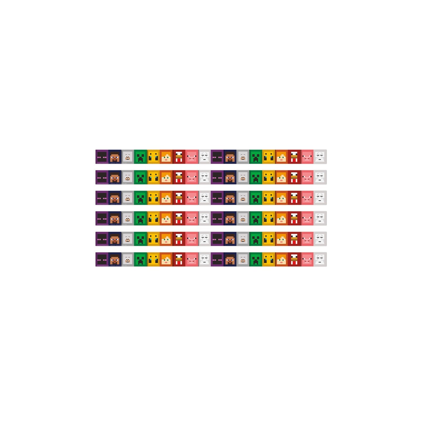 Eureka® Minecraft Character Lineup Deco Trim, 37 Feet Per Pack, 6 Packs