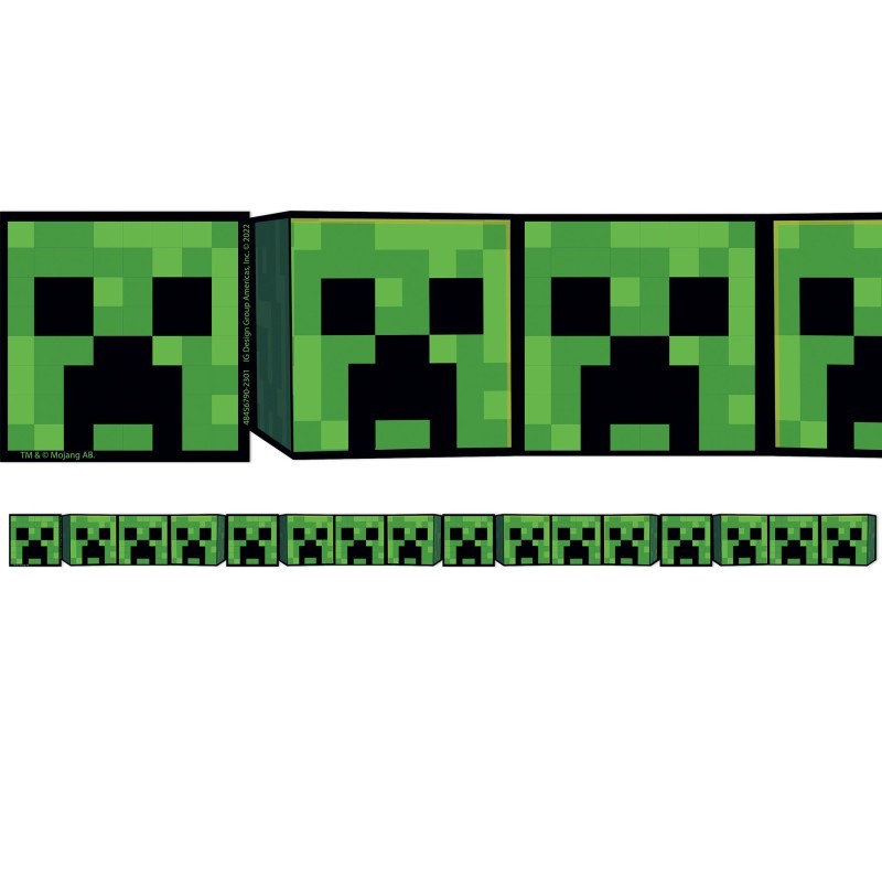 Eureka® Minecraft Creeper Lineup Wide Trim, 37 Feet