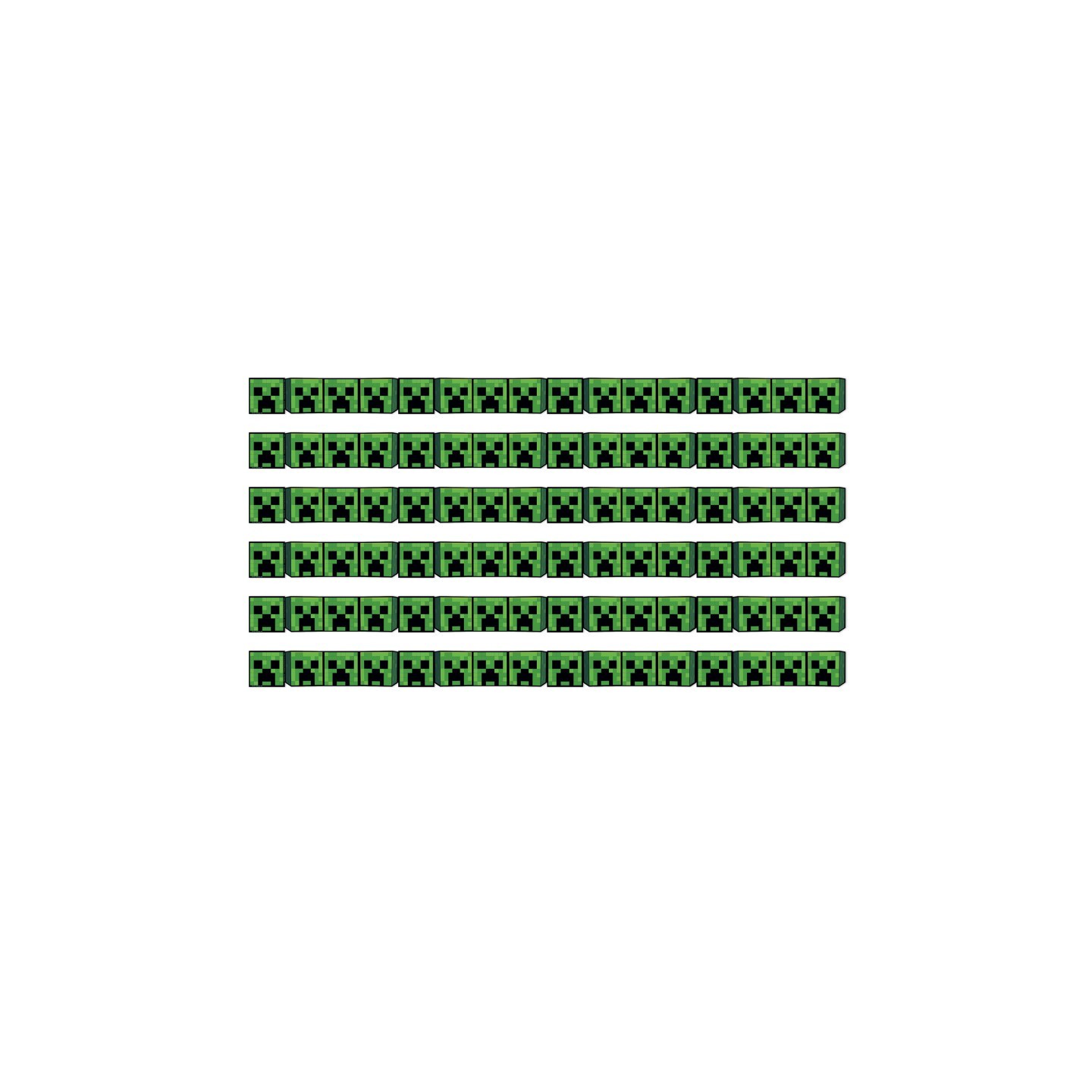 Eureka® Minecraft Creeper Lineup Wide Trim, 37 Feet Per Pack, 6 Packs