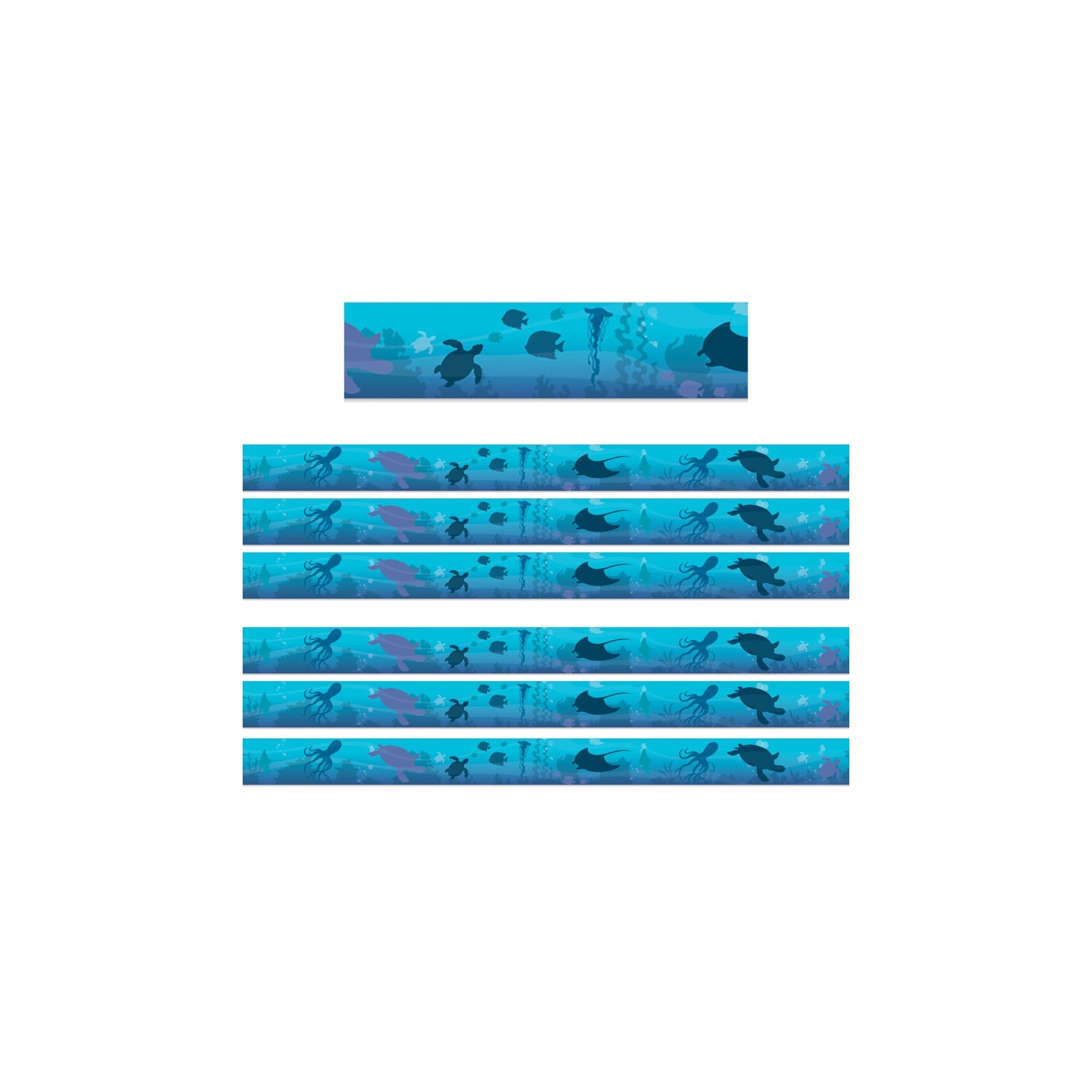 Eureka® Seas the Day Blue Silhouettes Deco Trim®, 37 Feet Per Pack, 6 Packs