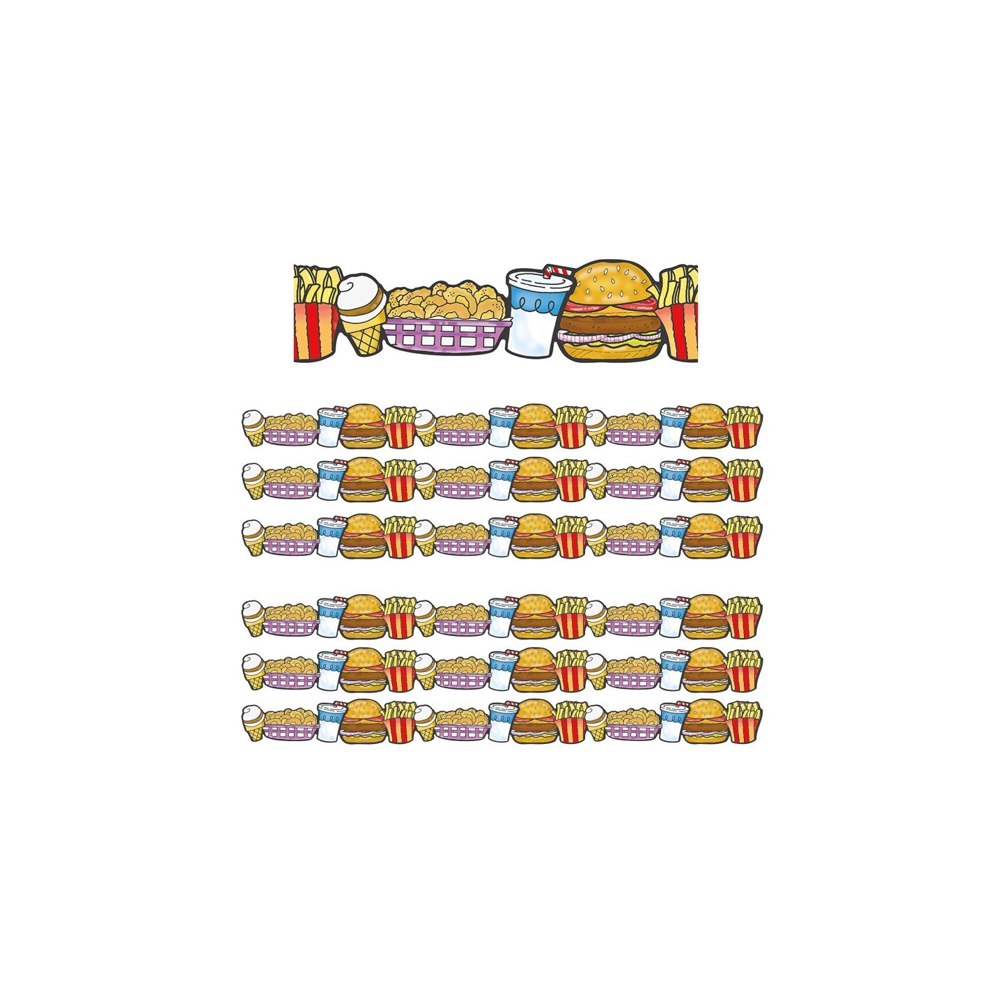 Eureka® Fast Food Deco Trim - Extra Wide, 37 Feet Per Pack, 6 Packs