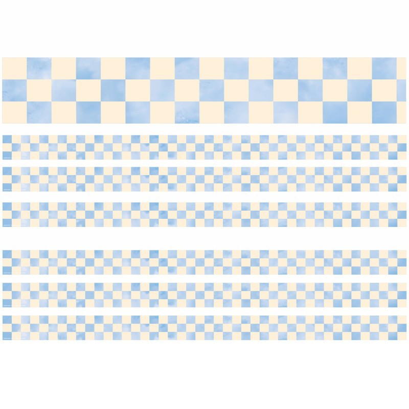 Eureka® Checkered Sky Deco Trim, 37 Feet Per Pack, 6 Packs