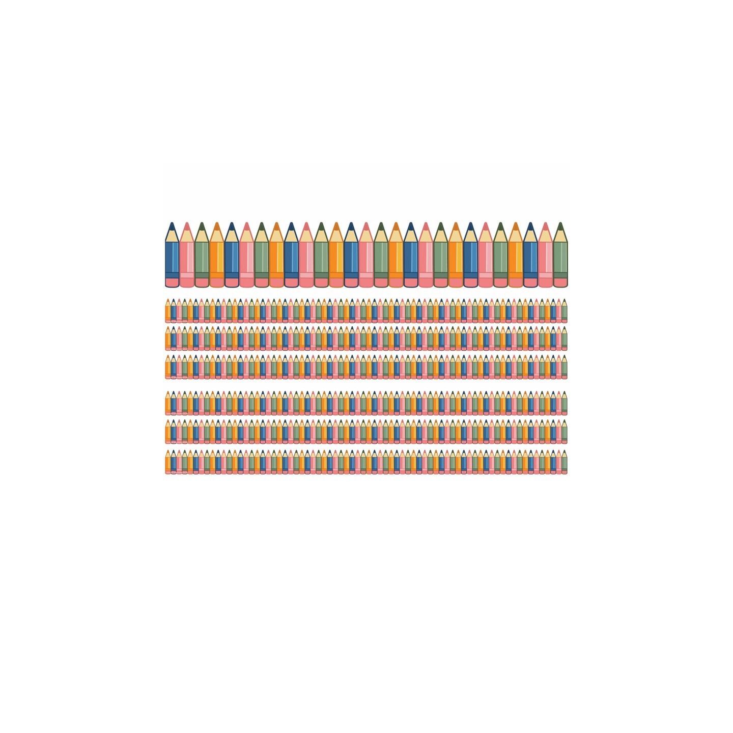 Eureka® Diecut Pencils Deco Trim, 37 Feet Per Pack, 6 Packs