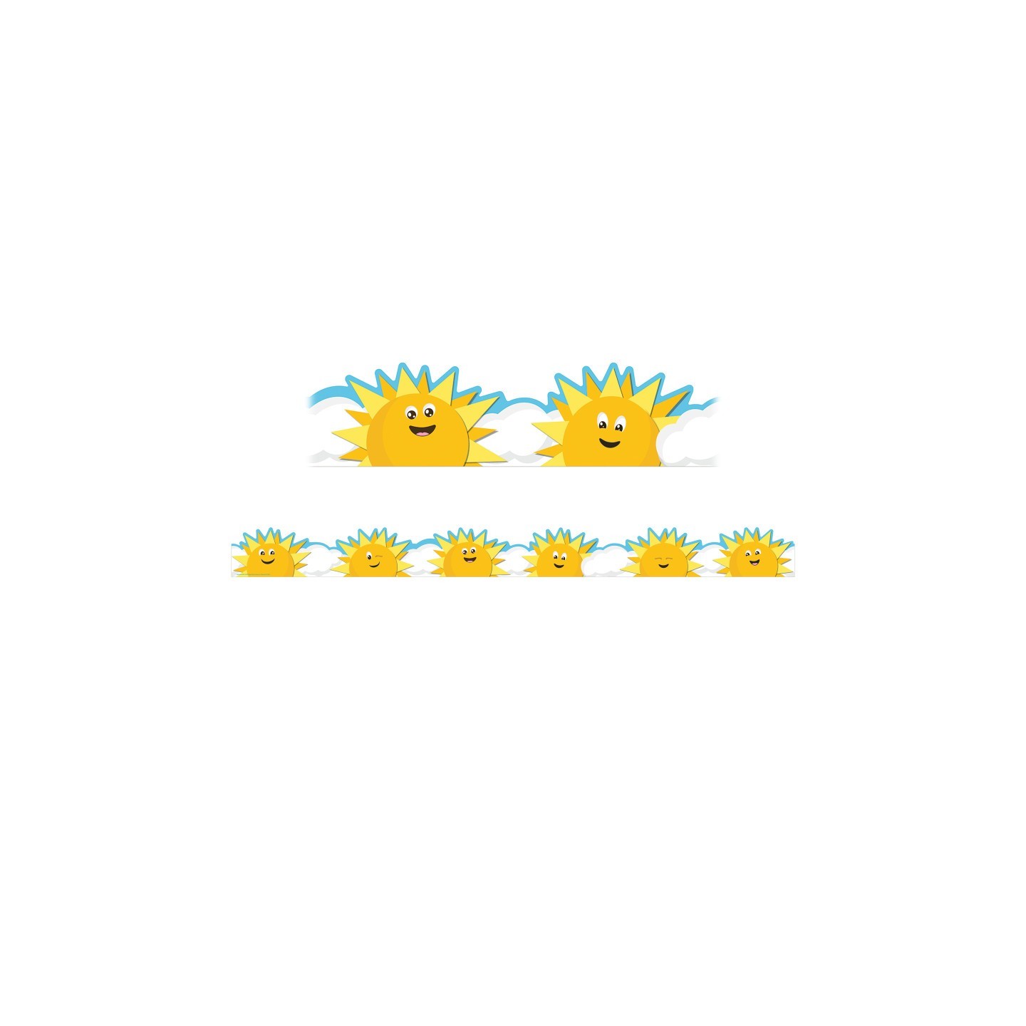Eureka® Growth Mindset Sun & Clouds Deco Trim® Extra Wide Die-Cut, 37 Feet