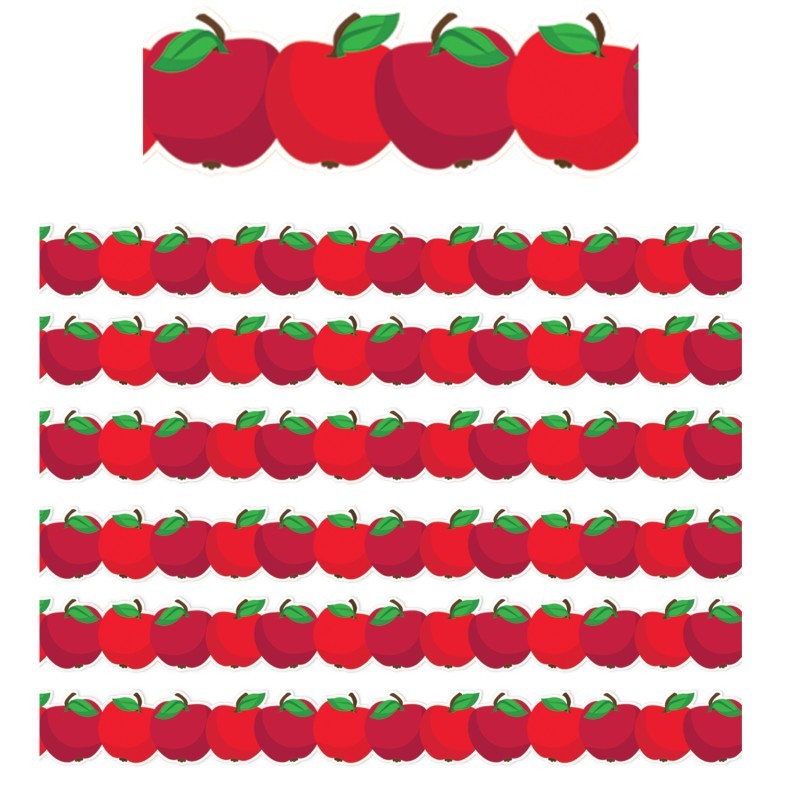 Eureka® Apple Die-Cut Extra Wide Deco Trim®, 37 Feet Per Pack, 6 Packs