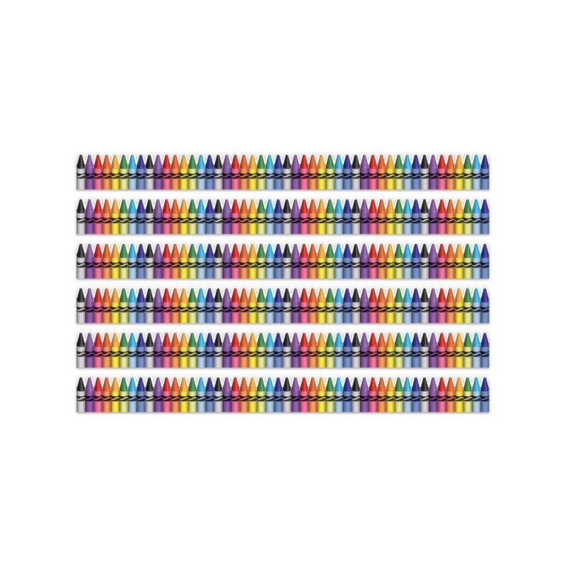 Eureka® Crayola® Crayons Extra Wide Deco Trim®, 37 Feet Per Pack, 6 Packs