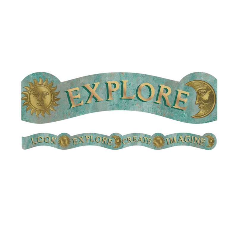 Eureka® Curiosity Garden Dream Explore Create Imagine Extra Wide Deco Trim®, 37 Feet