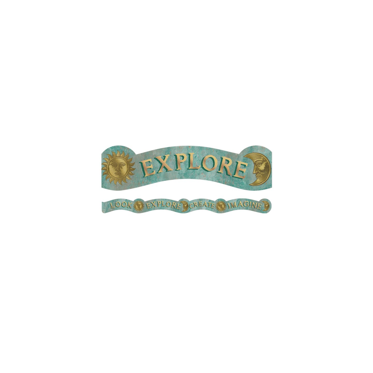 Eureka® Curiosity Garden Dream Explore Create Imagine Extra Wide Deco Trim®, 37 Feet