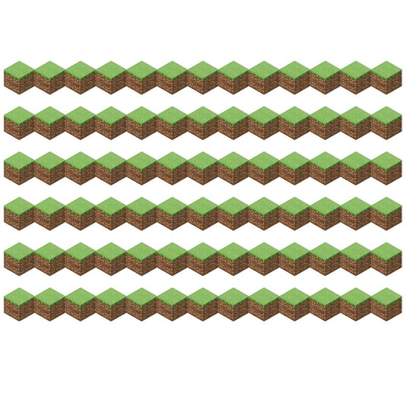 Eureka® Minecraft Die-Cut Blocks Extra Wide Trim, 37 Feet Per Pack, 6 Packs