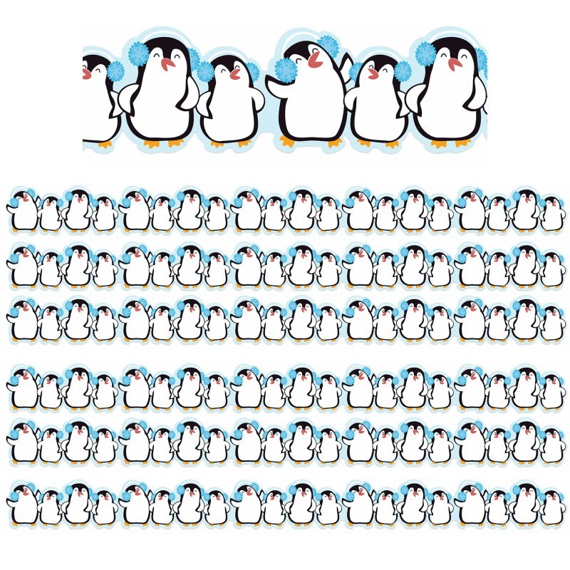 Eureka® Winter Penguins Extra Wide Deco Trim®, 37 Feet Per Pack, 6 Packs