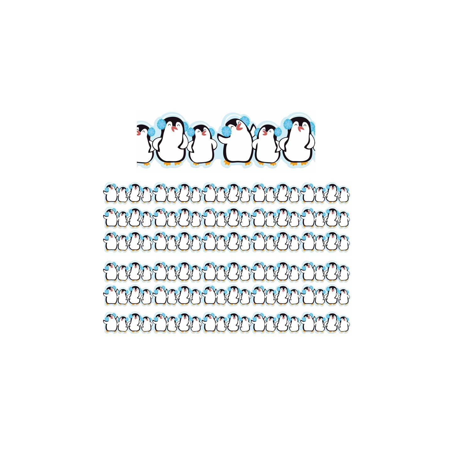 Eureka® Winter Penguins Extra Wide Deco Trim®, 37 Feet Per Pack, 6 Packs