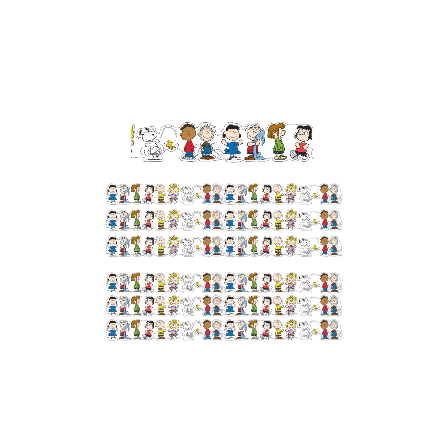 Eureka® Peanuts® Character Lineup Extra Wide Die-Cut Deco Trim®, 37 Feet Per Pack, 6 Packs