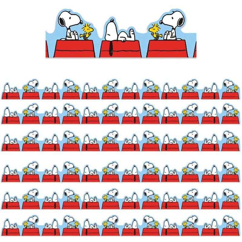 Eureka® Peanuts® Snoopy on Doghouse Extra Wide Die-Cut Deco Trim®, 37 Feet Per Pack, 6 Packs