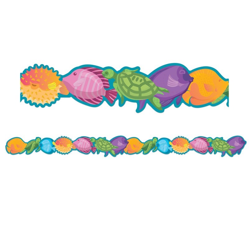 Eureka® Seas the Day Marine Life Extra Wide Die-Cut Deco Trim®, 37 Feet