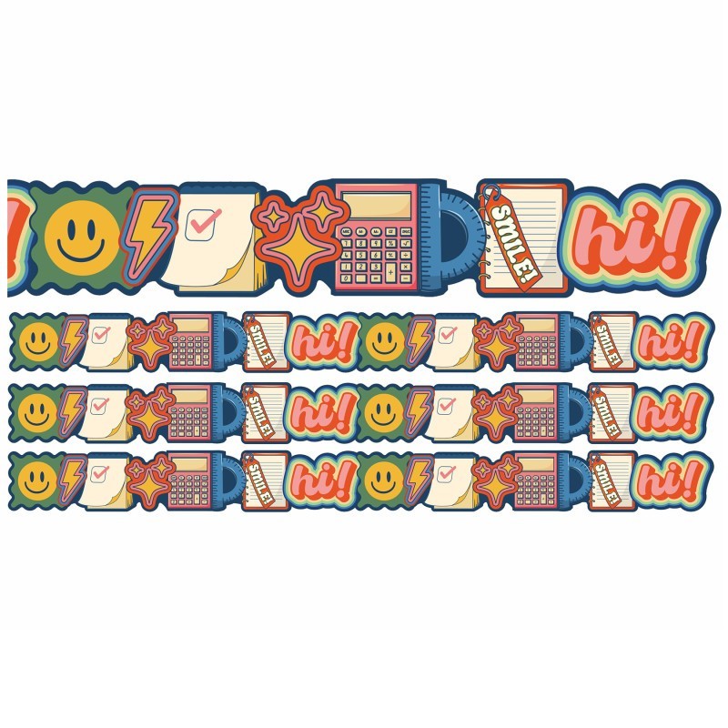Eureka® School Icons Extra Wide Deco Trim, 37 Feet Per Pack, 3 Packs
