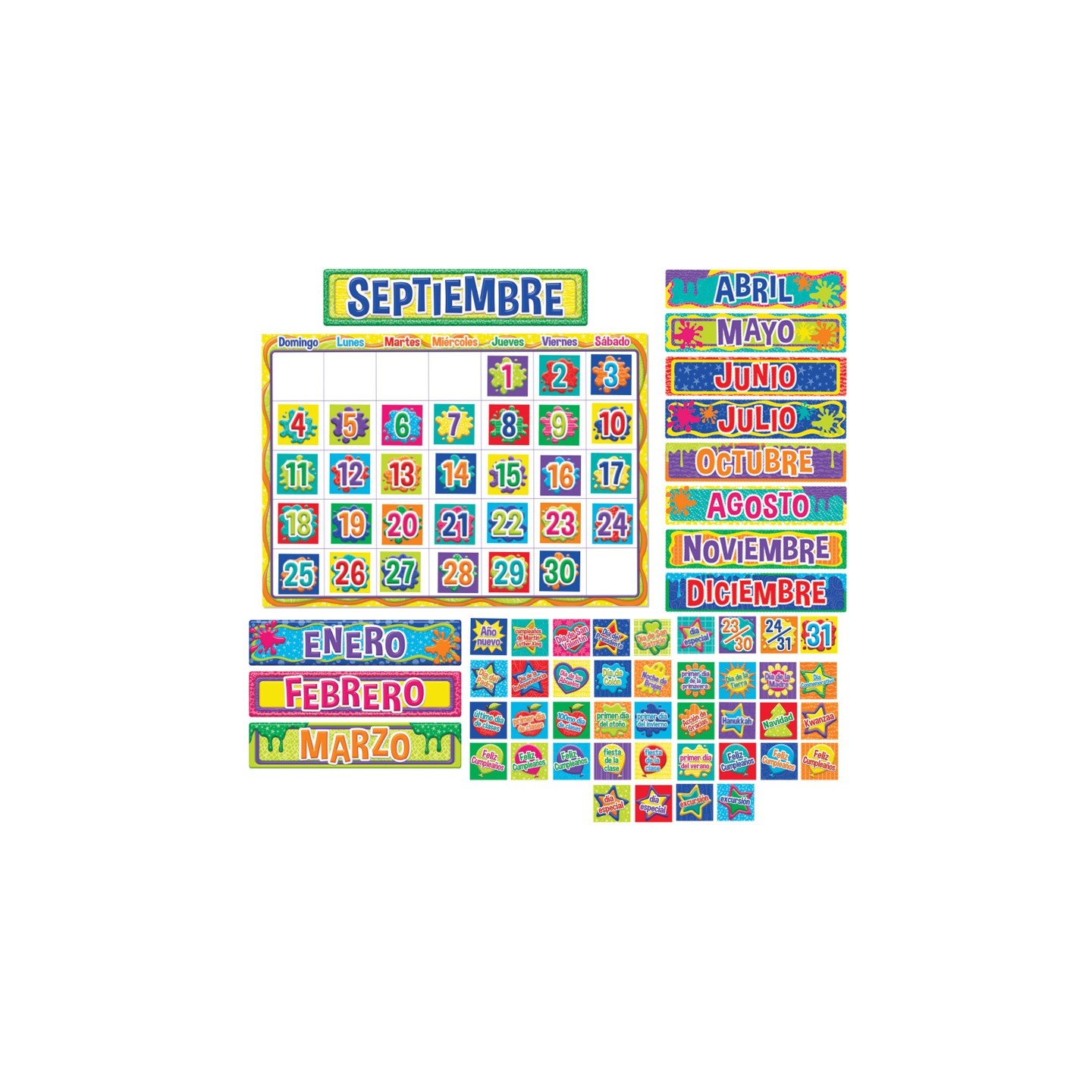 Eureka® Color My World Spanish Calendar Bulletin Board Sets