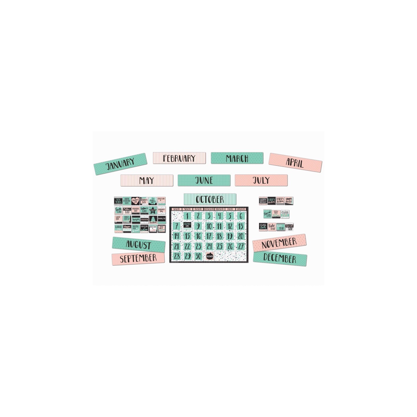 Eureka® Simply Sassy Calendar Bulletin Board Set, 83 Pieces