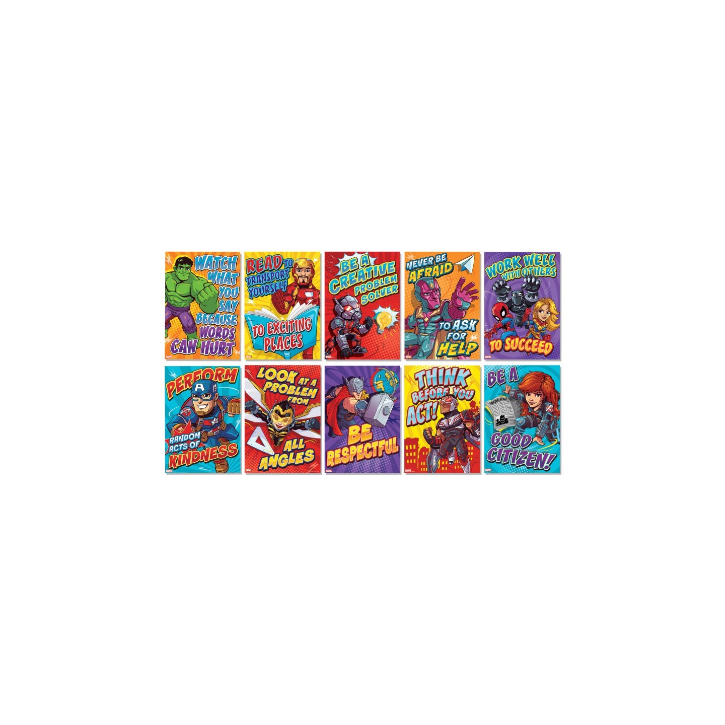 Eureka® Marvel™ Motivational Poster Set Bulletin Board Set, 10 Posters