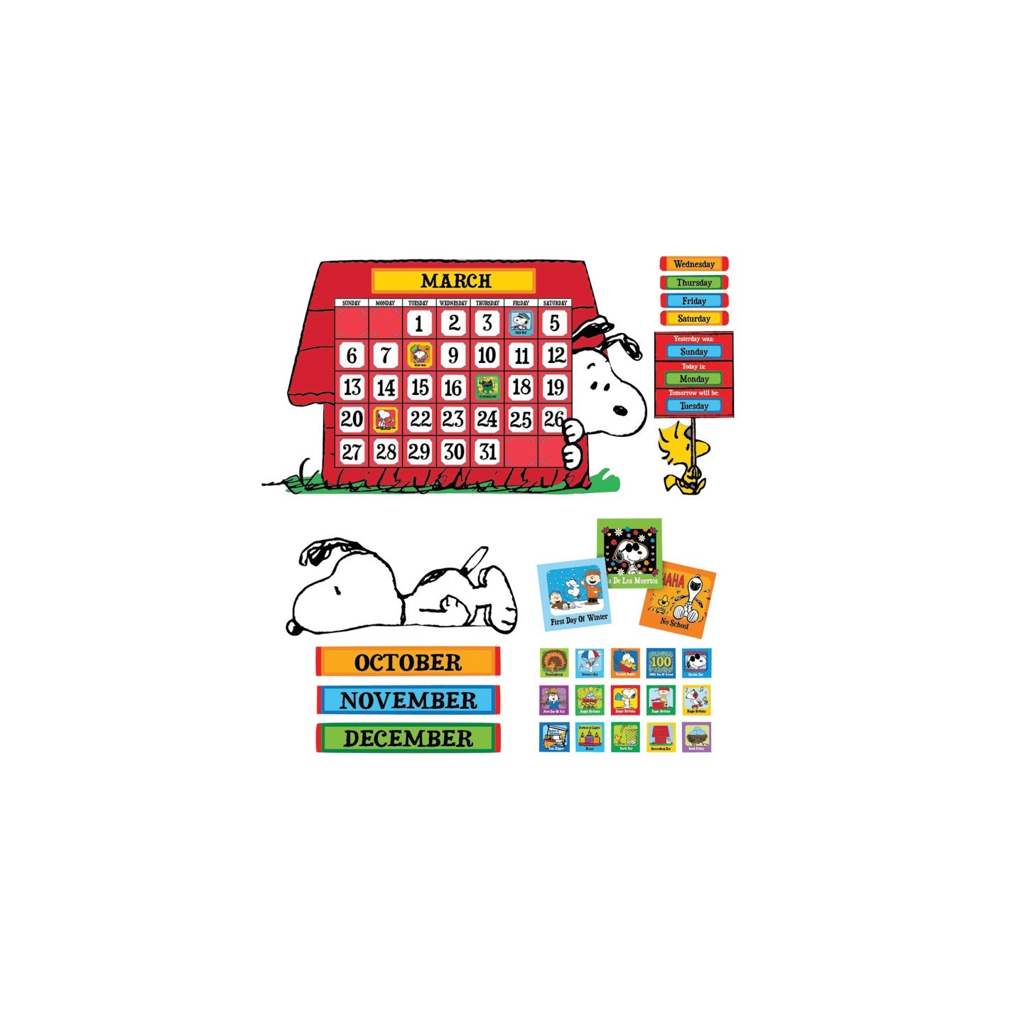 Eureka® Peanuts® Calendar Bulletin Board Set