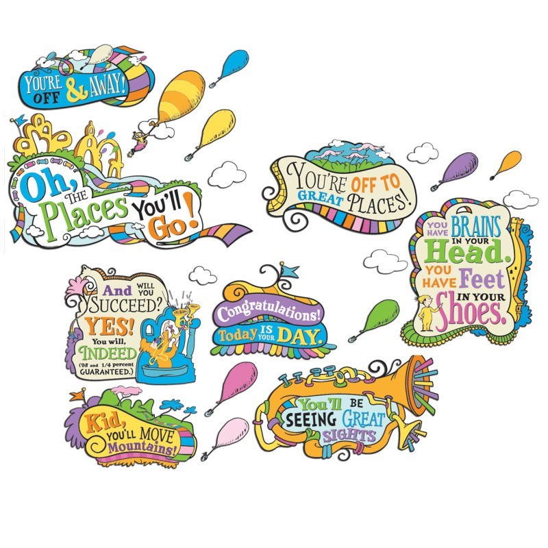 Eureka® Dr. Seuss™ Oh The Places You'll Go Bulletin Board Set