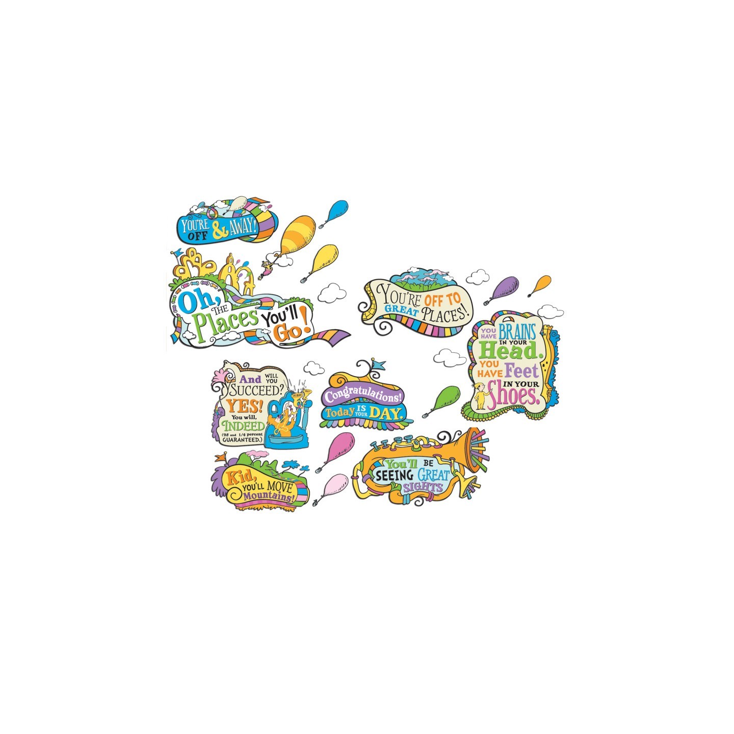 Eureka® Dr. Seuss™ Oh The Places You'll Go Bulletin Board Set
