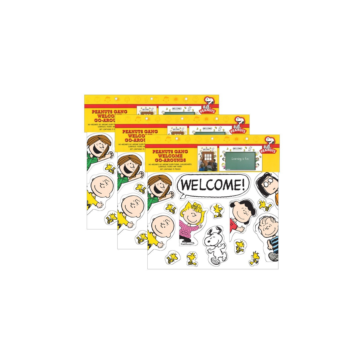 Eureka® Peanuts® Welcome Go-Arounds®, 15 Pieces Per Set, 3 Sets