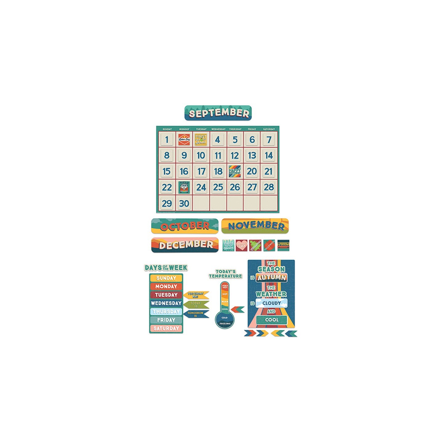 Eureka® Adventurer Calendar Bulletin Board Set