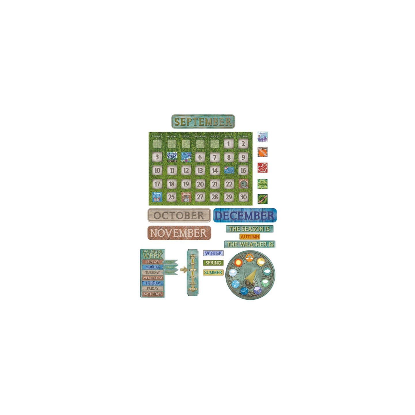 Eureka® Curiosity Garden Calendar Bulletin Board Set