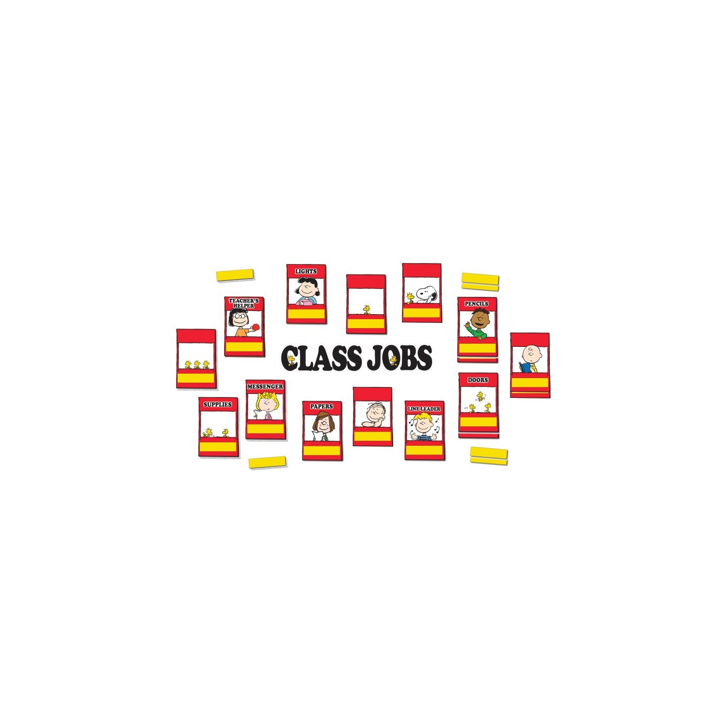 Eureka® Peanuts® Class Jobs Mini Bulletin Board Set, 47 Pieces