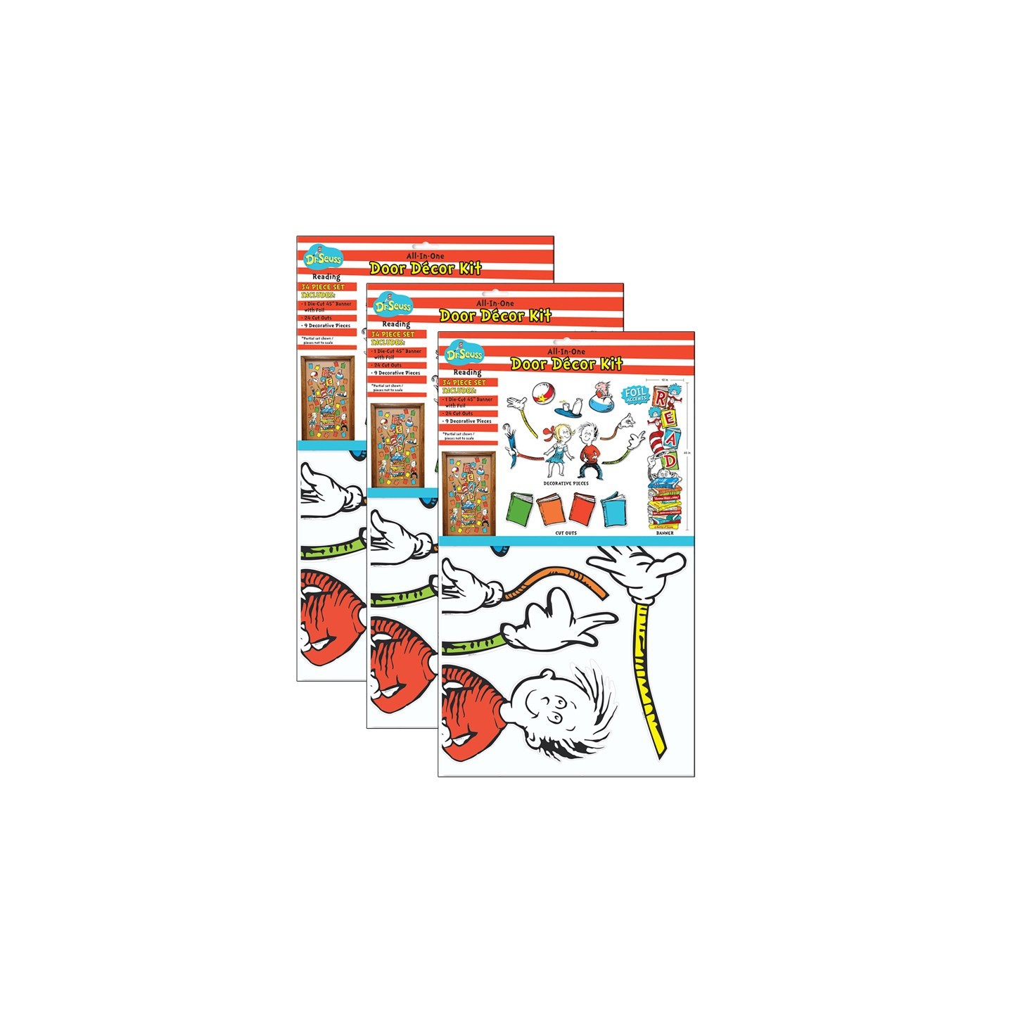 Eureka® Dr. Seuss™ Reading All-In-One Door Decor Kit, 34 Pieces Per Set, 3 Sets