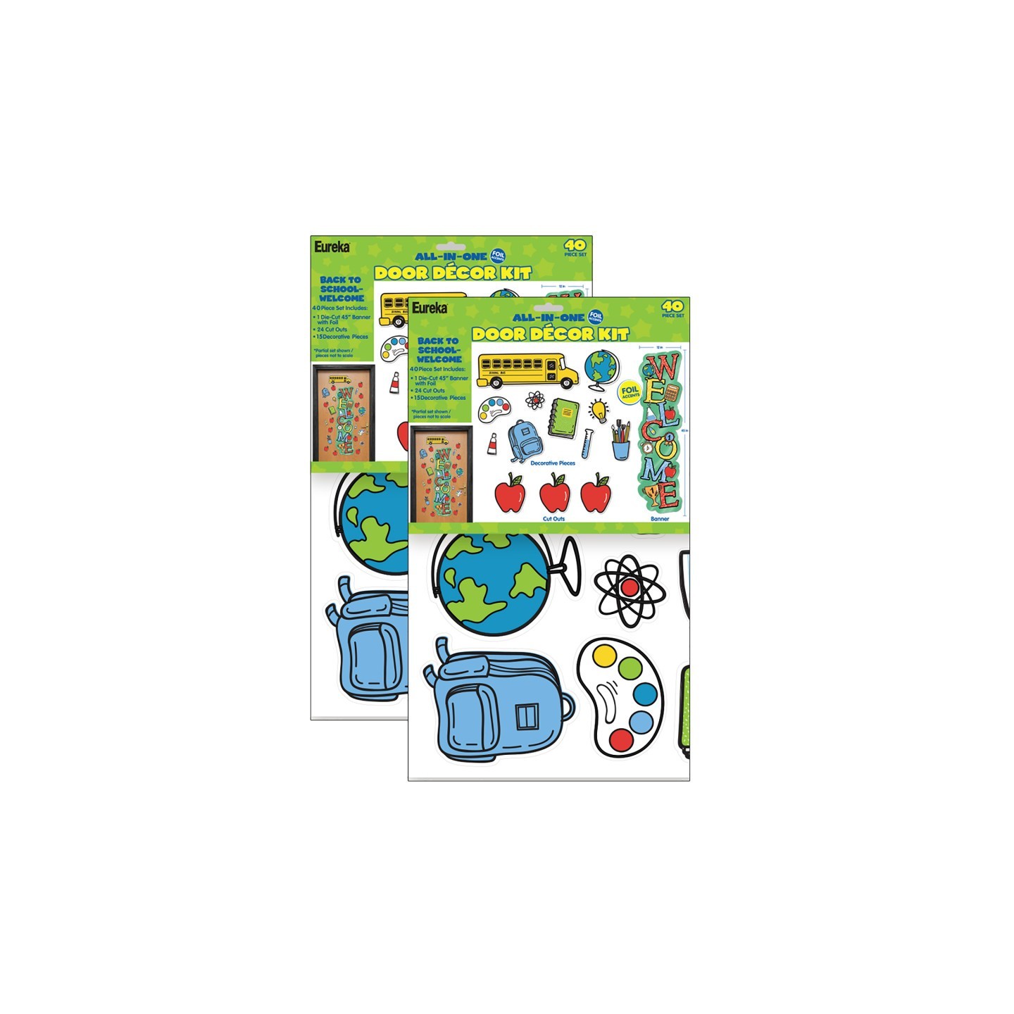 Eureka® Back to School Welcome All-In-One Door Decor Kit, 40 Pieces Per Set, 2 Sets
