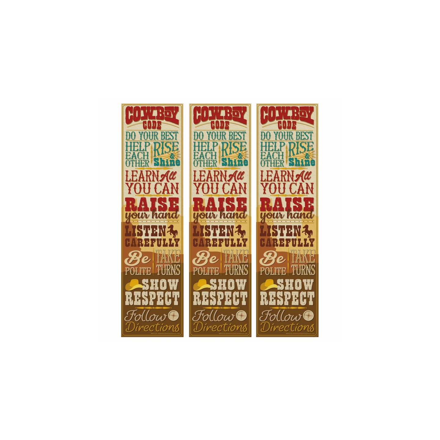Eureka® Wild Wild Classroom Banner, 12" x 45", Pack of 3