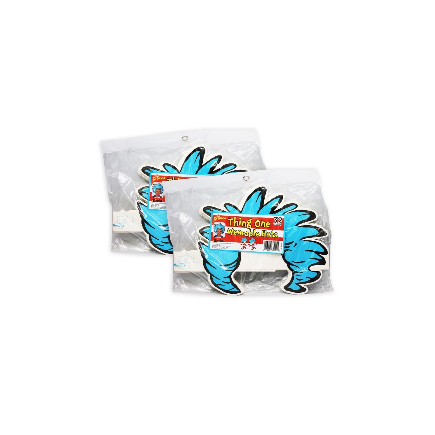 Eureka® Dr. Seuss™ Thing Hair Wearable Cut Out Hats, 32 Per Pack, 2 Packs