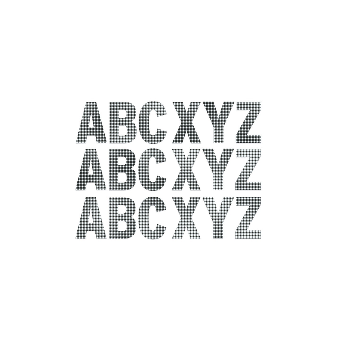 Eureka® Gingham Jumbo 7" Deco Letters, 129 Per Pack, 3 Packs