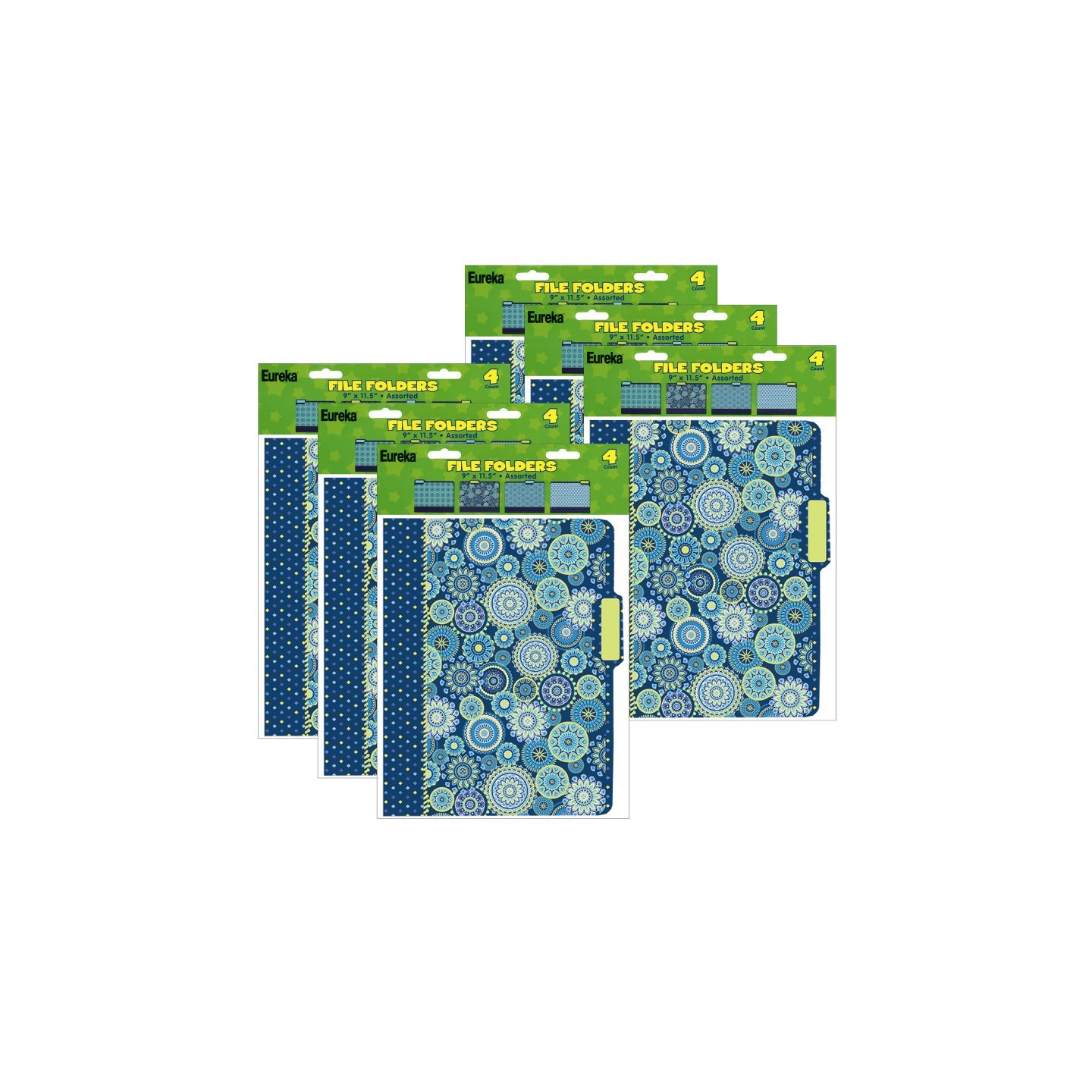Eureka® Blue Harmony File Folders, 4 Per Pack, 6 Packs