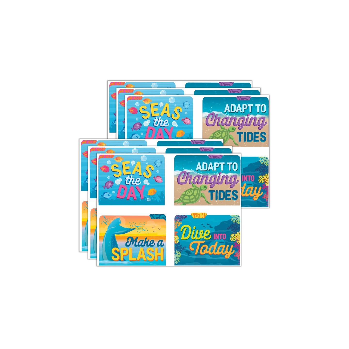 Eureka® Seas the Day File Folders, 4 Per Pack, 6 Packs