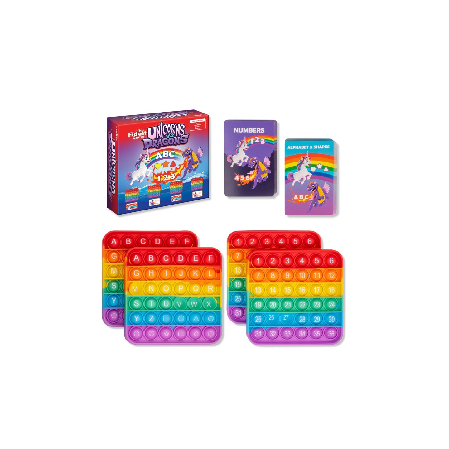 The Fidget Game Unicorns vs Dragons Educational Game