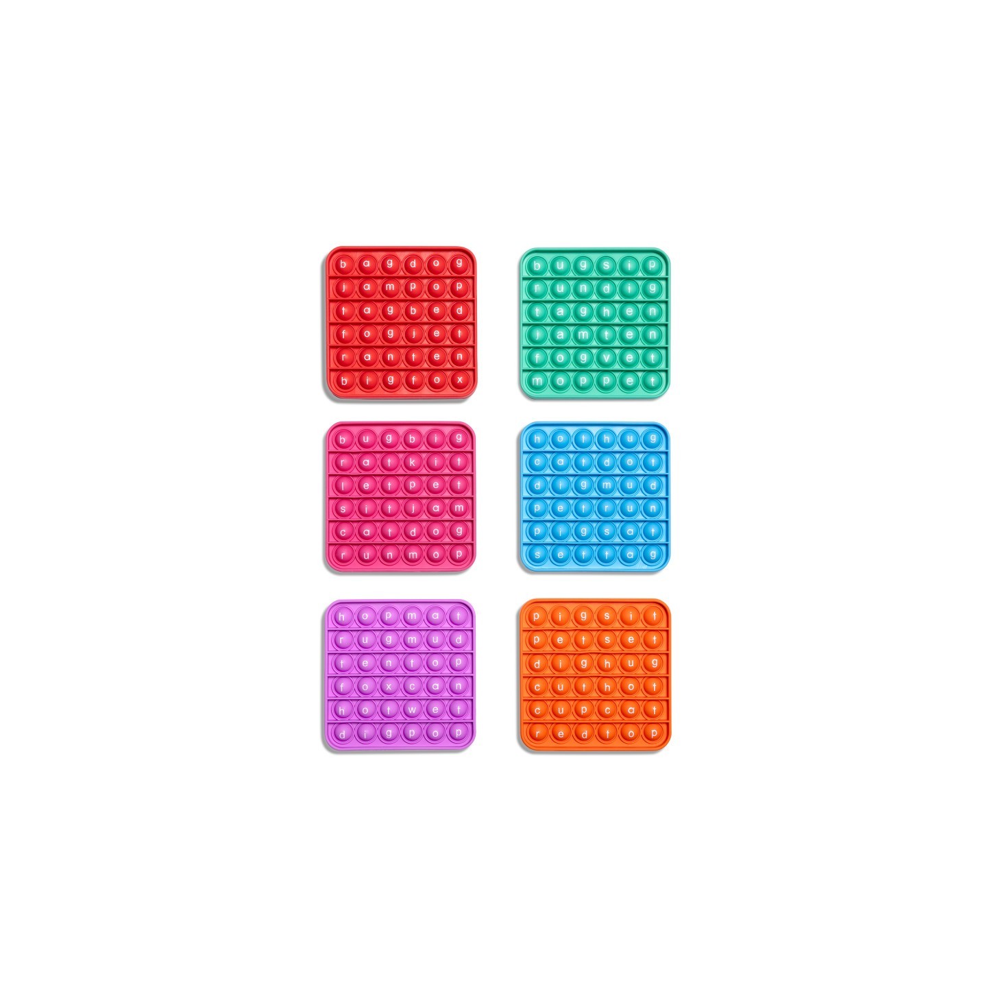 The Fidget Game CVC Pop It Mats, Pack of 6