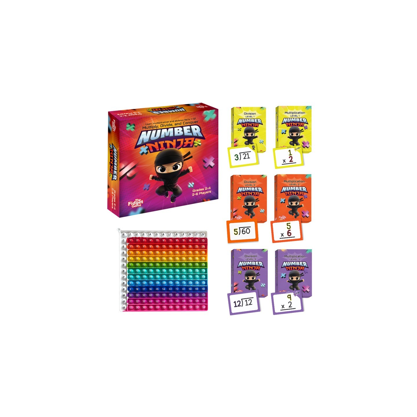 The Fidget Game Number Ninja Game, Flash Cards & Fidget Mat