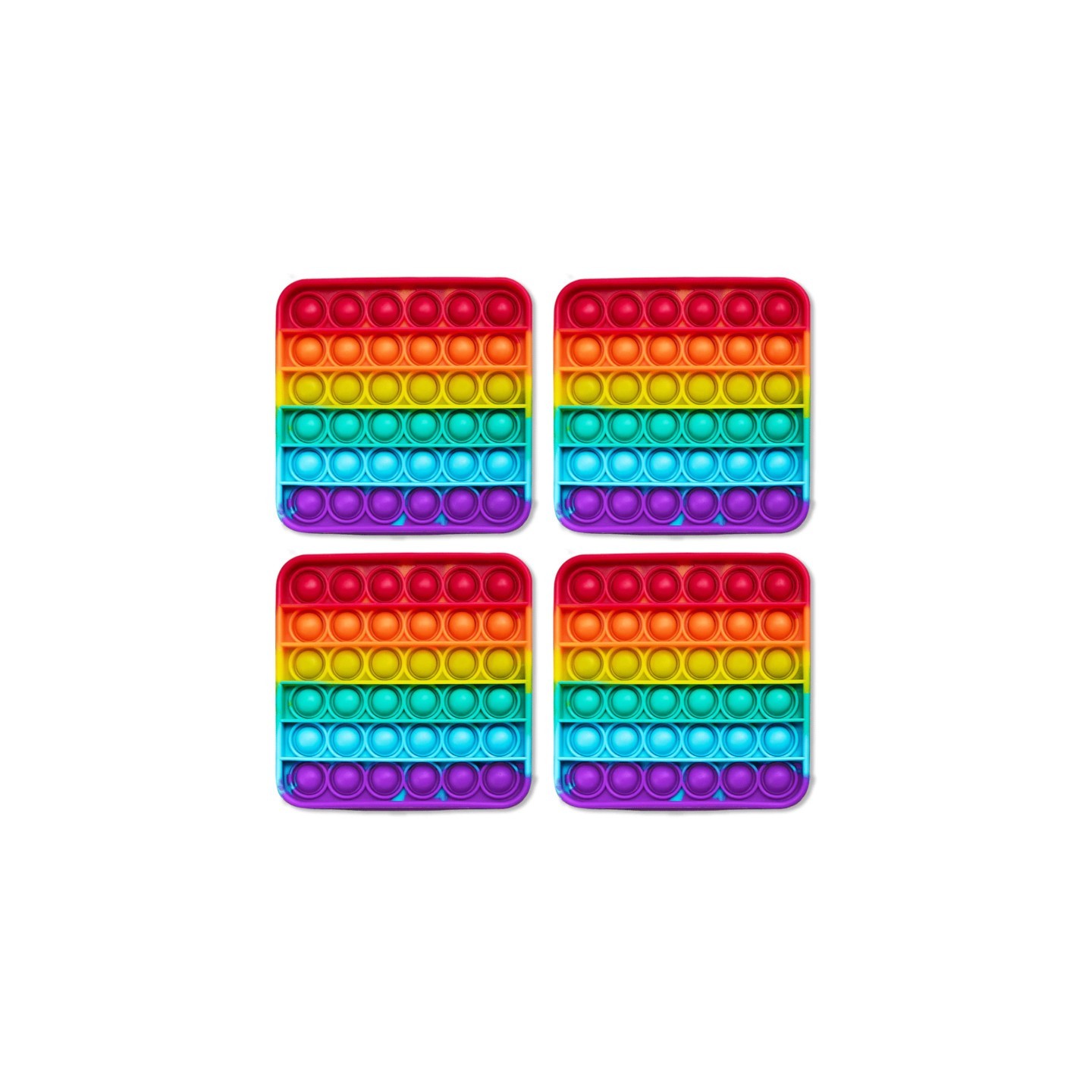 The Fidget Game Rainbow Pop It Mats, Pack of 4